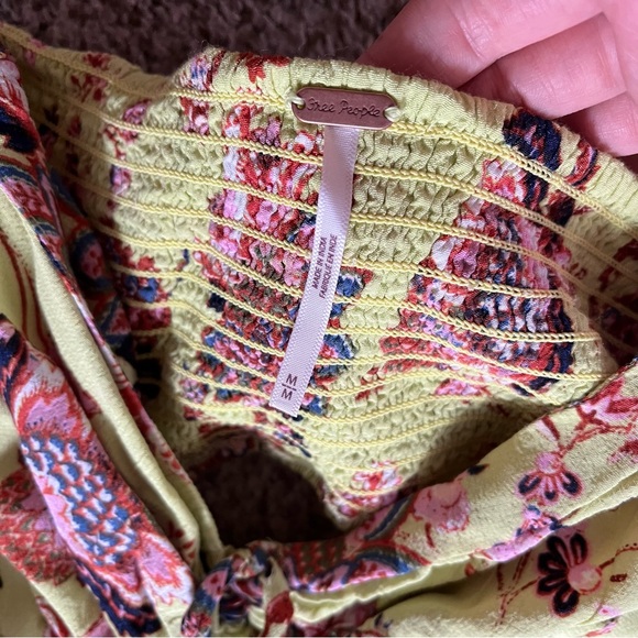 Free People Citrus Skies halter neck puff sleeve cut out jumpsuit medium - Picture 8 of 8